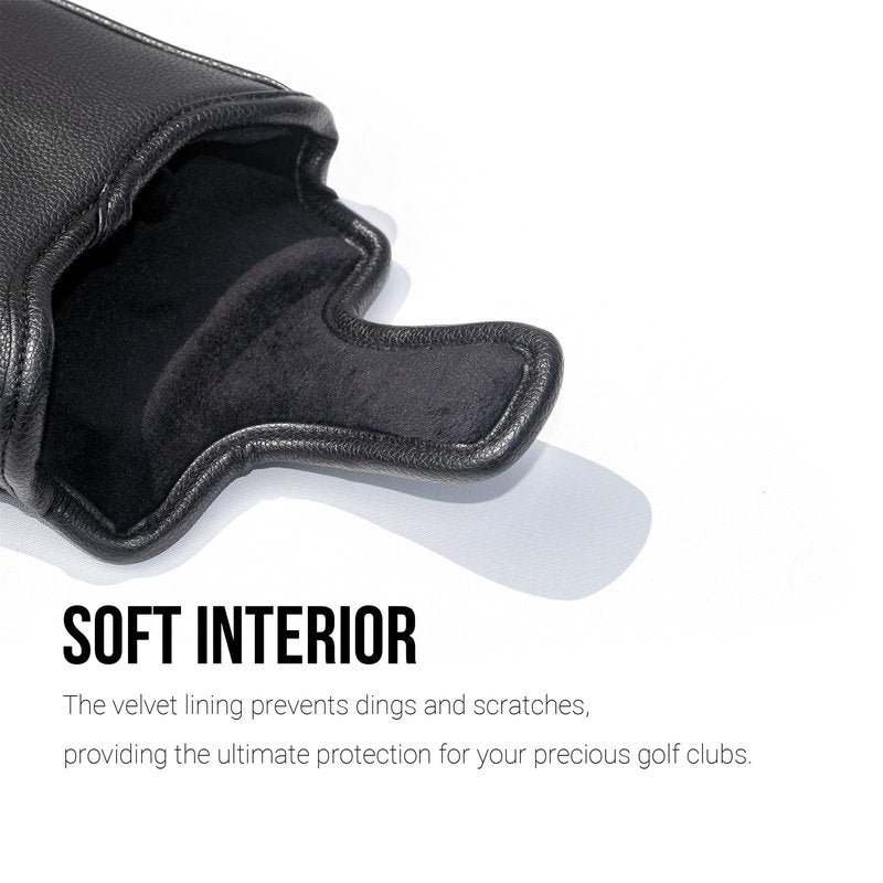 PU Leather Golf Club Covers Heel-Shafted Square Mallet Putter Covers Protector(Bull Terrier)