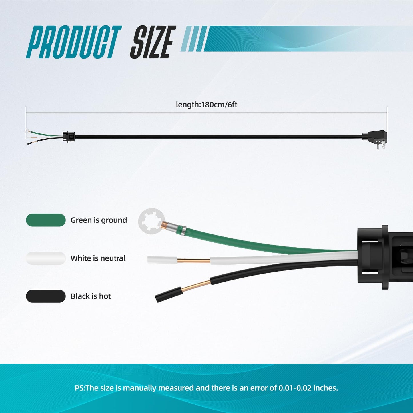 HCK44 Range Hood Power Cord Kit，HILICTOKT Convert Range Hood Hardwire to Plug in Range Hood Parts Compatible with Kenmore、Broan and Other Range Hood