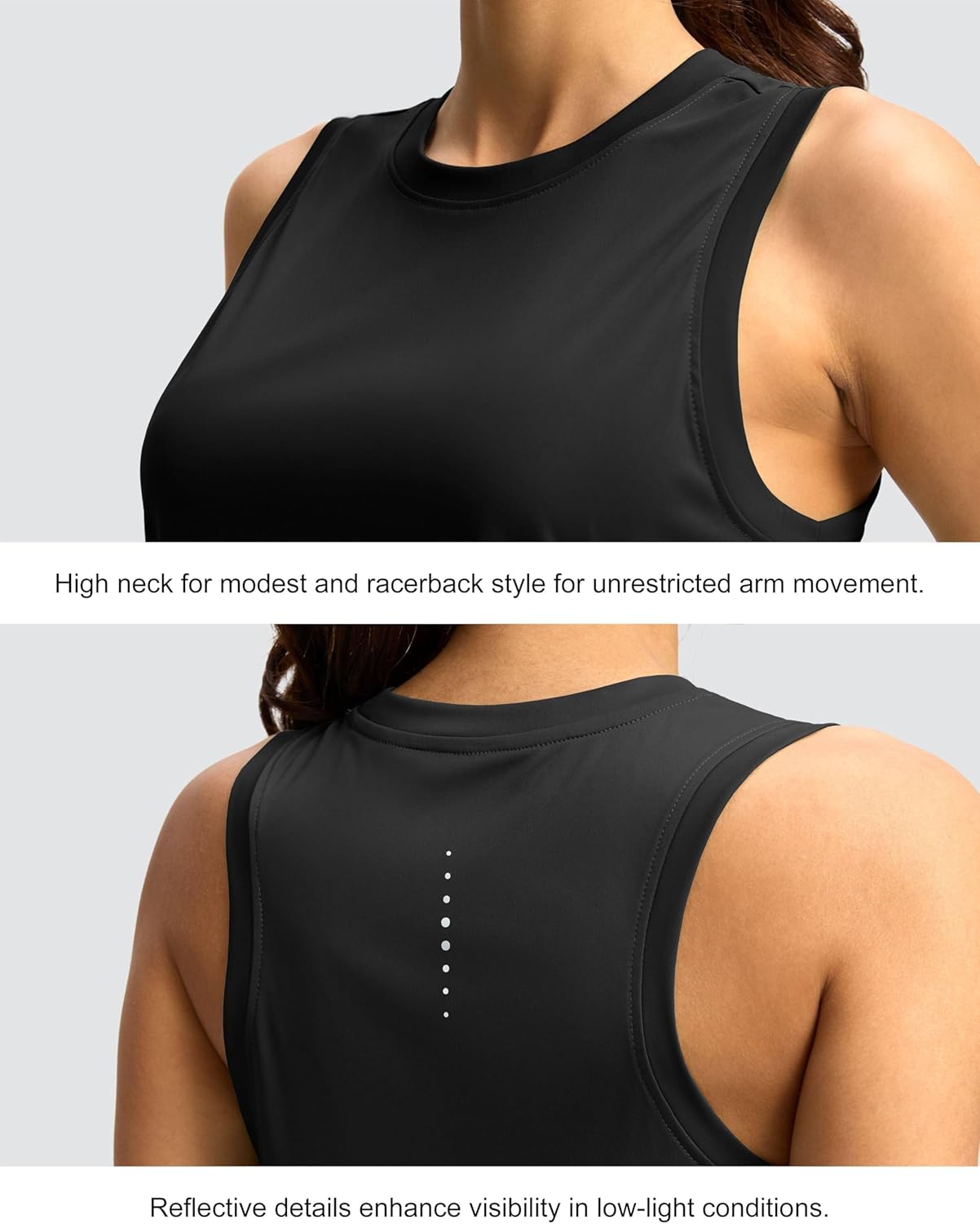 SANTINY Women's Sleeveless Workout Tank Tops - Lightweight Athletic Yoga & Running Shirts