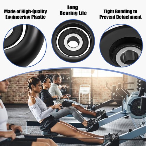Total Gym Replacement Set Wheels/Rollers for Models 2000, 3000, and More,3000 XL, and a Few Very Early XL -Black (4 Pack)