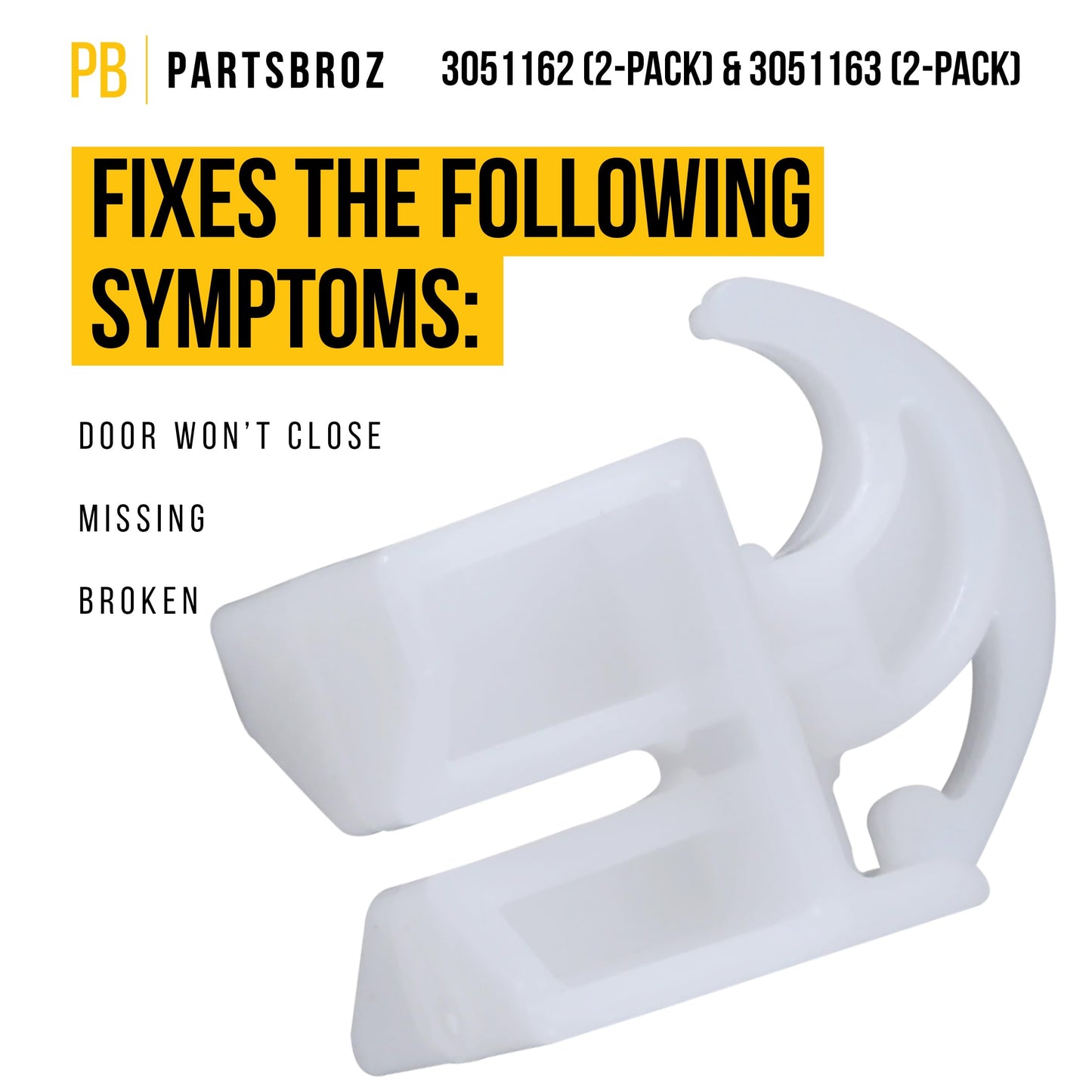 PartsBroz 3051162 Front Drawer Glide & 3051163 Rear Drawer Glide (2-Pack) - Compatible With Frigidaire Tappan Kenmore Gibson Microwave Oven Range - Replaces AP2121517 PS434226 AP2121518 PS434227