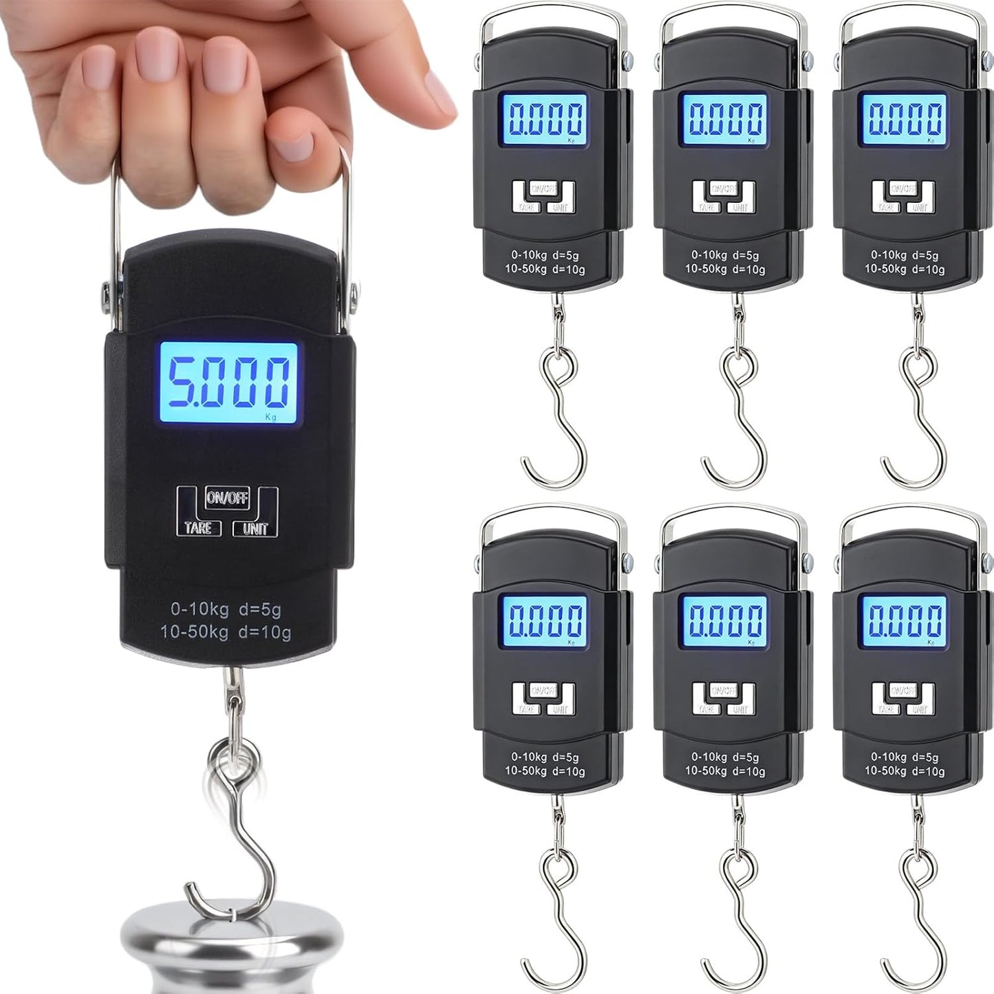 Sabary Digital Fish Scale - 110lb Capacity, Backlit LCD Display & Stainless Steel Hook | Perfect for Fishing, Travel & More