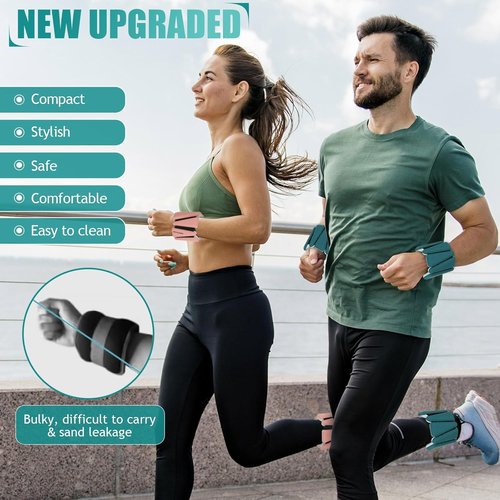 BECOJADDE Ankle Weights - Adjustable 1 lb/2 lb/3 lb Set for Pilates, Running, Yoga | Perfect for Arm & Leg Workouts