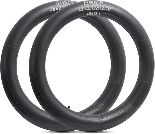 26-Inch Bike Tubes by [Brand Name] - 2-Pack Schrader Valve 48mm | Fits 26x2.125 to 26x2.40 Tires