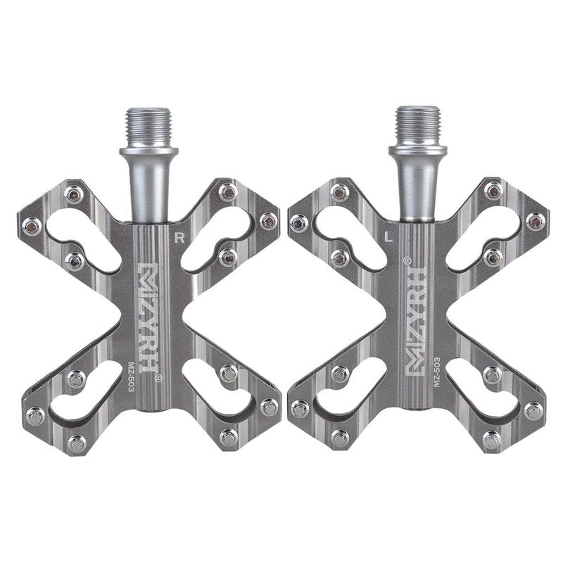 ThinkTop 3 Bearing Ultralight MTB BMX Road Mountain Bike Pedals Platform Flat Aluminum Sealed Ever Lubricate Bearing Axle 9/16 Inch,Gray