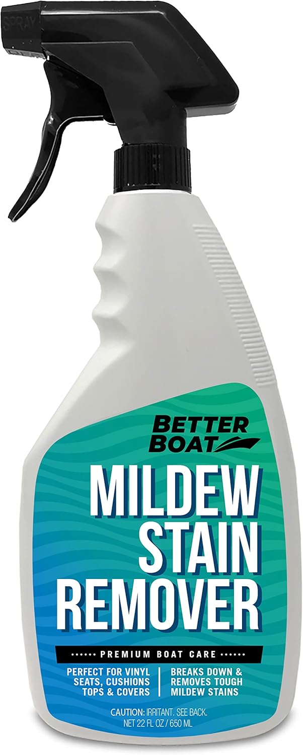 Better Boat Mold and Mildew Stain Remover - 22oz Spray for Fabric, Vinyl, Tile & Grout