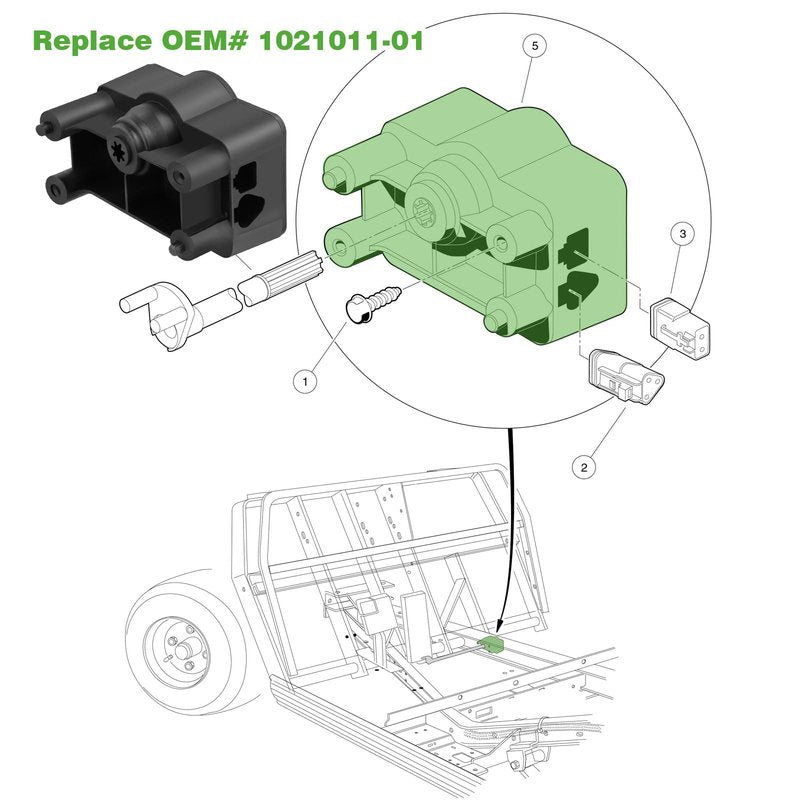 Roykaw Golf Cart MCOR Throttle Potentiometer Accelerator Compatible with Club Car DS & Carryall 2001-2011 Electric Models, Golf Cart MCOR Motor Controller, OEM# 102101101, 1021011-01