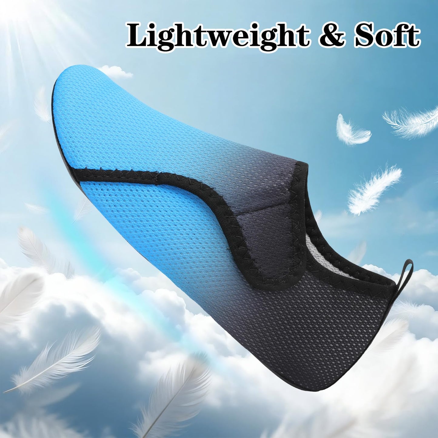 LeIsfIt Swim Water Shoes for Women Men Quick-Dry Aqua Socks Non-Slip Summer Barefoot Socks for Beach Pool Surf Yoga Gradient 8-9 Women/6-7 Men
