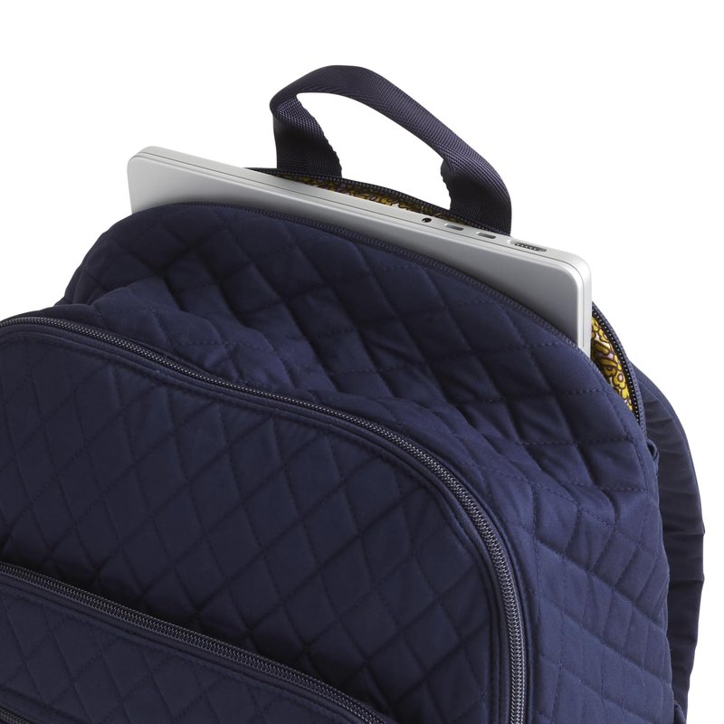 Vera Bradley Women's Premium Cotton Bancroft Backpack, Peacoat, One Size