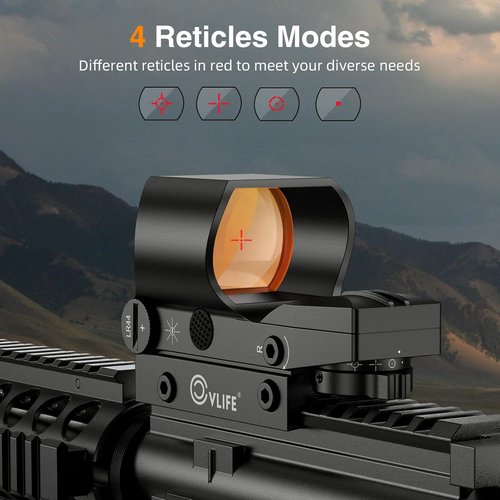 CVLIFE 1x28x40mm Red Dot Sight - 4 Adjustable Reticles for 20mm Picatinny Rail | Absolute Co-Witness Optics