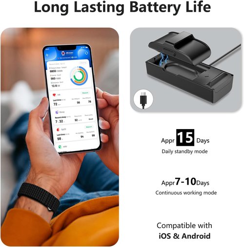 IAMJOY Smart Health Wristband - Wearable Fitness Tracker with Multi-Sport Mode | All-Day Health Monitoring, Black