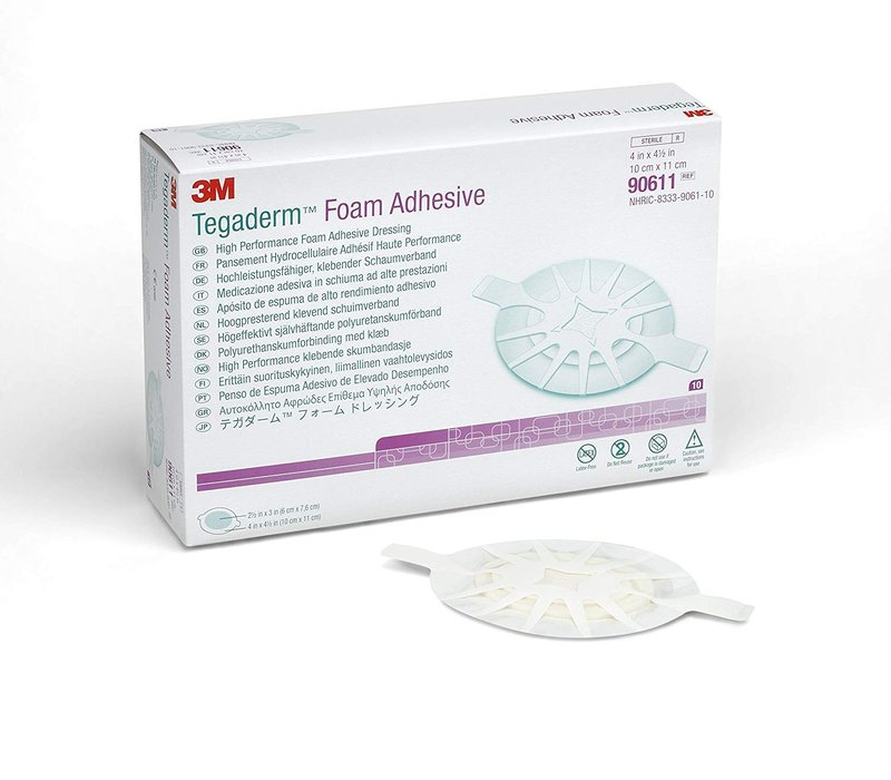 Tegaderm High Performance Adhesive Foam Dressing 4-1/2" x 4" Small Oval (Box of 10 Each)