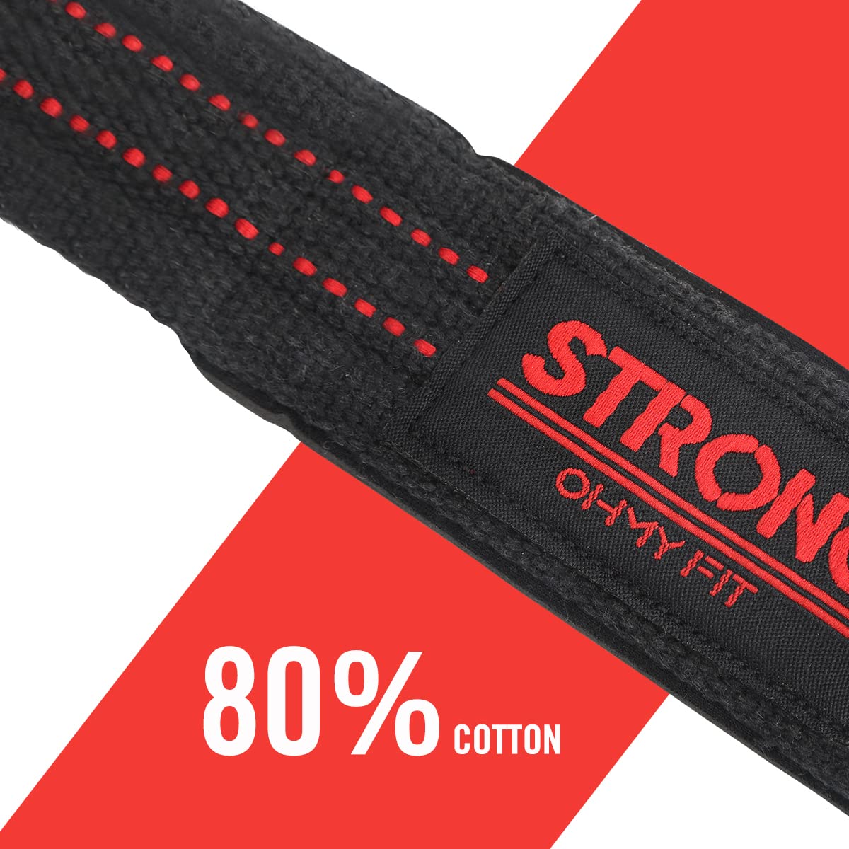 OHMY FIT 24" Padded Cotton Power Grip Straps - Versatile Gym Lifting Straps for Weightlifting, Deadlifting & Strength Training - Durable Wrist Lifting Straps for Men & Women - Gym Workout Grip Straps
