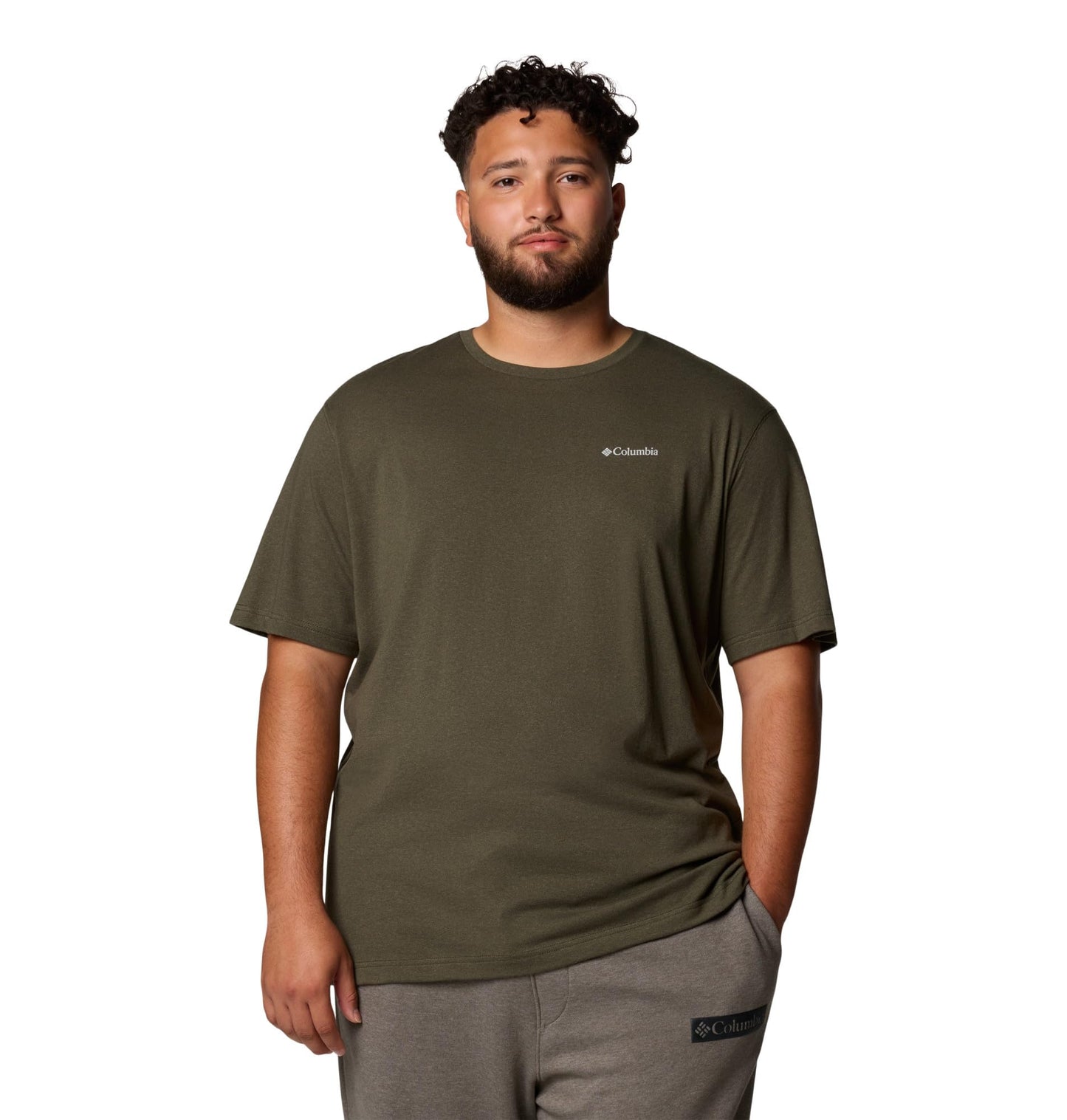 Columbia Mens Thistletown Hills Short Sleeve T-Shirt, Greenscape Heather, Large Tall