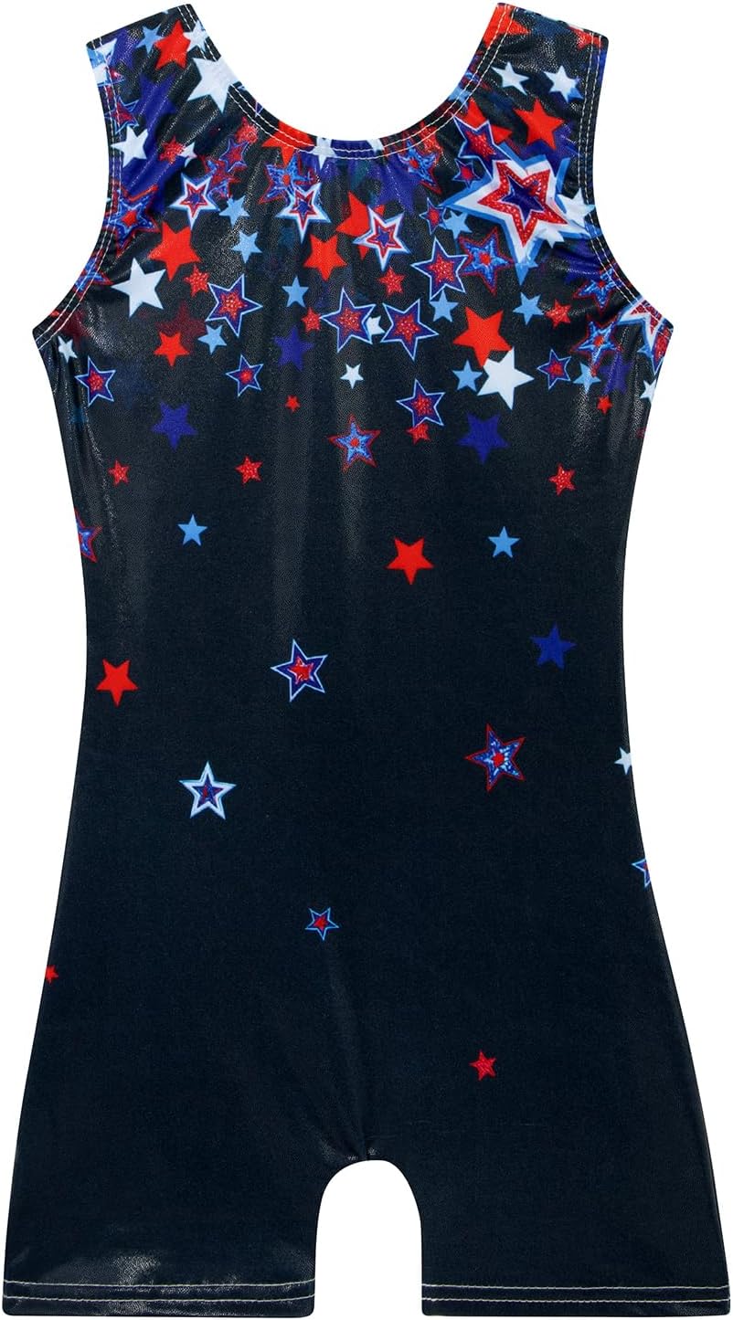 Skiennix Leotards for Girls - Shiny Rainbow Unicorn Design | Toddler Gymnastics & Dance Wear