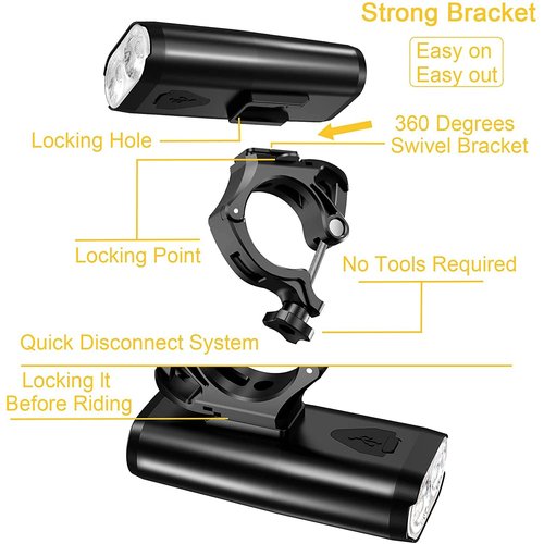 Akale Bike Lights for Night Riding, Bicycle Lights Front and Back, 4 Light Modes, IPX4 Waterproof, Bike Headlight and Taillight for Men Women Road Cycling