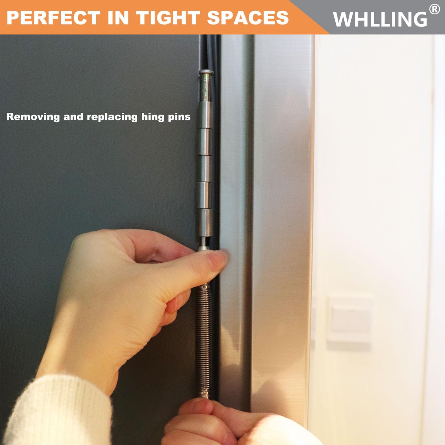 WHLLING Hammerless Door Pin Removal Tool, Spring Driven Door Hinge Pin Remover Tool, 3500 PSI Striking Hinge Pin Tool