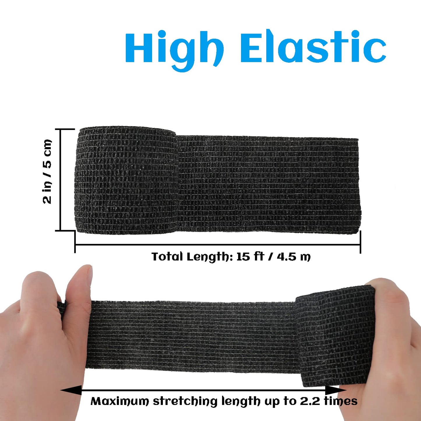 WeTop 24 Pack Self Adhesive Bandage Wrap 2 Inch, Athletic Elastic Non Woven Cohesive Bandage for Sports, Wrist, Ankle Sprains, Swelling and Vet Wrap (Rainbow)
