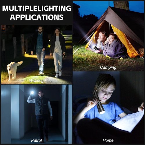 3 Pack Rechargeable LED Flashlights 990,000 Lumens, Adjustable, 5 Modes, IPX7 Waterproof, Powerful Handheld Flash Lights for Camping Hiking Emergency Home