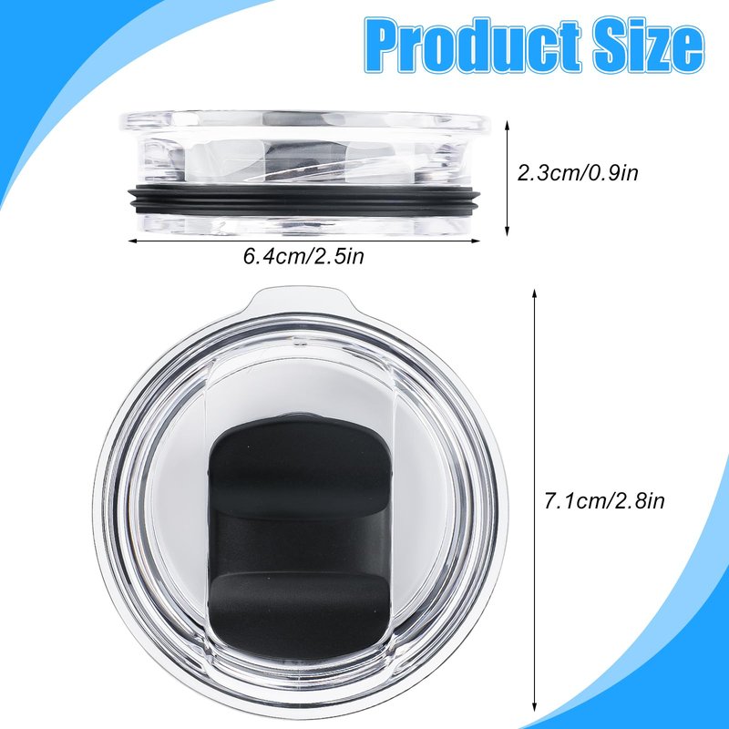 10 oz Tumbler Lid for Yeti, 2 Pcs Replacement Lids for YETI 6 oz Espresso Mugs, 8 oz Stackable Cup and 10 oz Wine Tumbler, Travel Spill Proof Cup Lids Covers with Magnetic Slider Switch, BPA Free