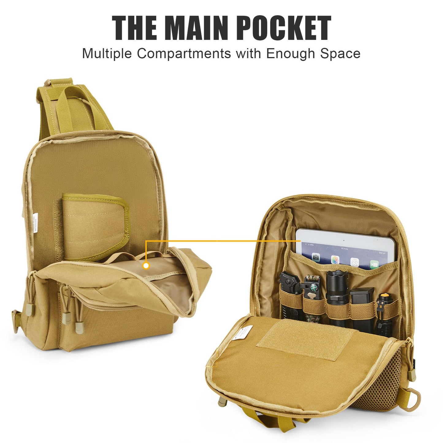 G4Free Tactical Sling Bag Backpack EDC Concealed Carry Bag Small Crossbody Shoulder Chest Pack