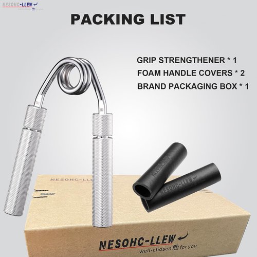 Adjustable Hand Grip Strength Trainer, Full Aluminum Alloy Handle, Grip Strength Adjustable Range 50-150 lbs