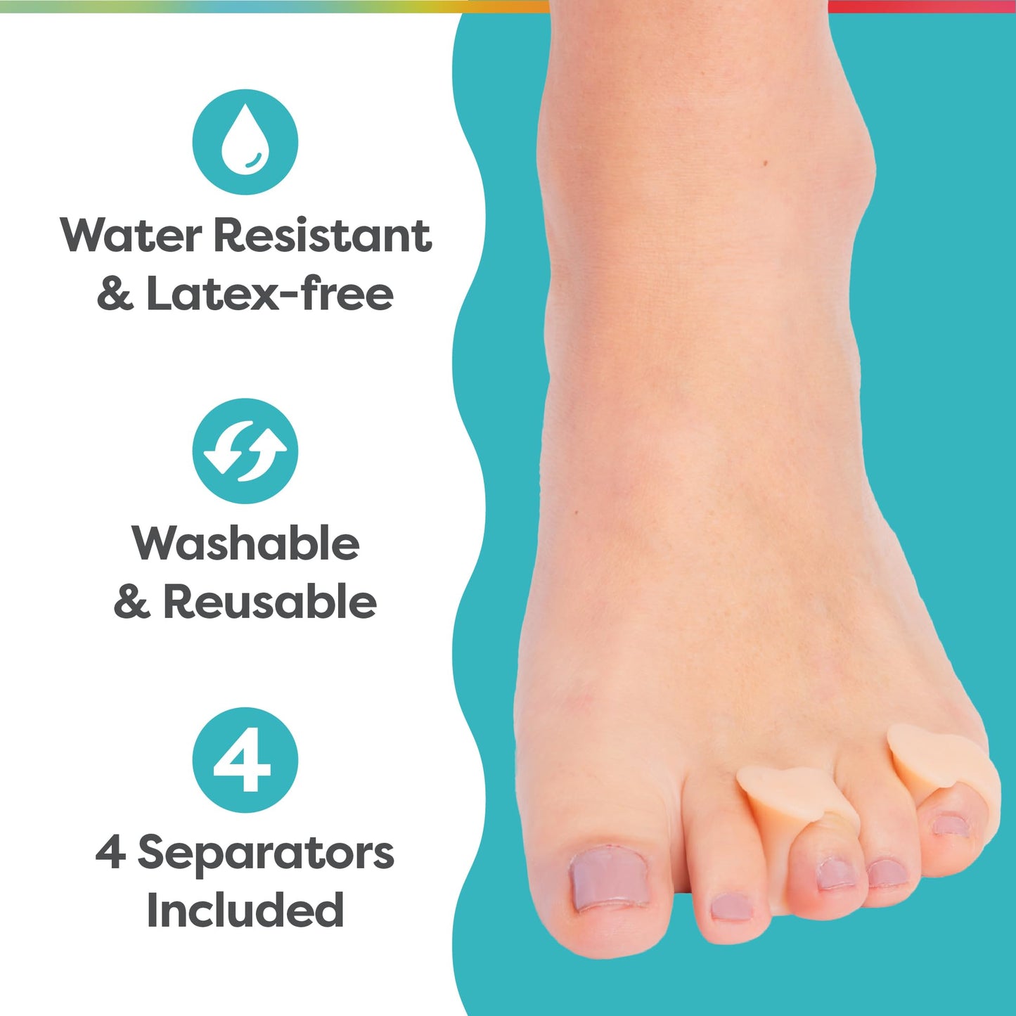 ZenToes Pinky Toe Separators | Tailor’s Bunion Corrector for Men & Women | Small Toe Spacers & Hammertoe Straightener | Gel Bunionette Spreader | 4-Pack (Beige)