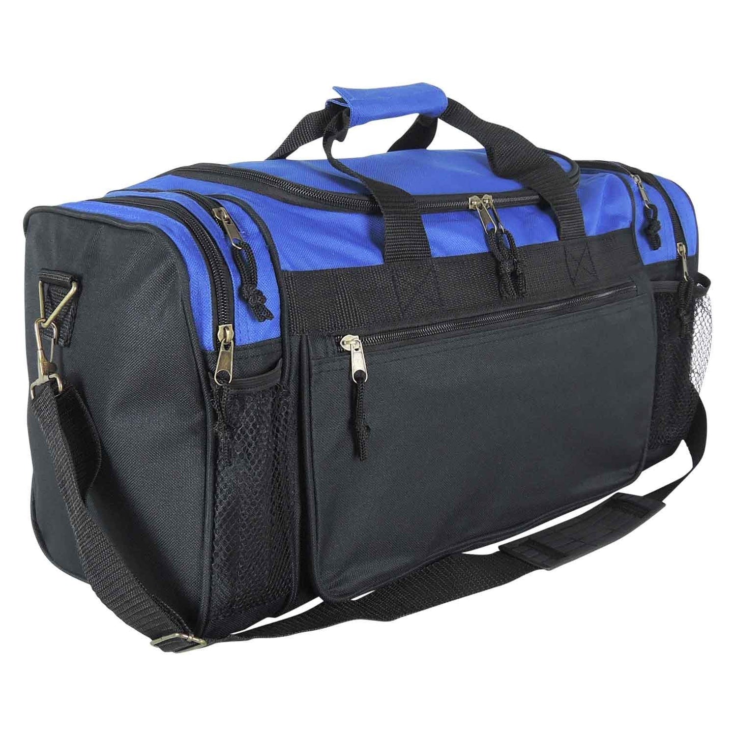 DALIX 20" Sports Duffle Bag w Mesh and Valuables Pockets Travel Gym (Royal Blue)