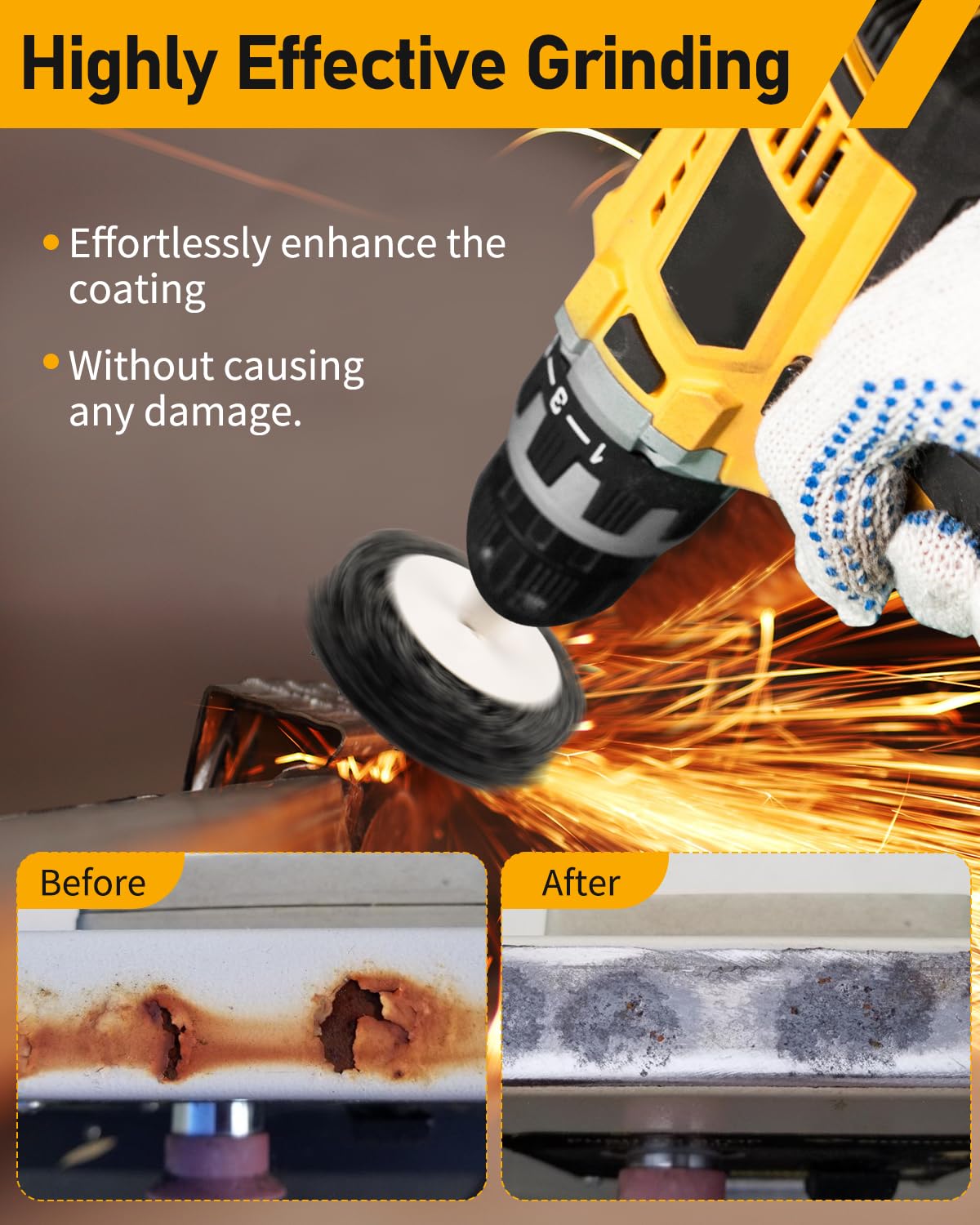 ZORUNNA Paint Stripper Discs, 2" Effective Paint Remover for Metal, 5 PCS Quick Change Paint Eater with 1/4" Hex Shank, for Grinding Wood, Metal, Plastic and Fiberglass.