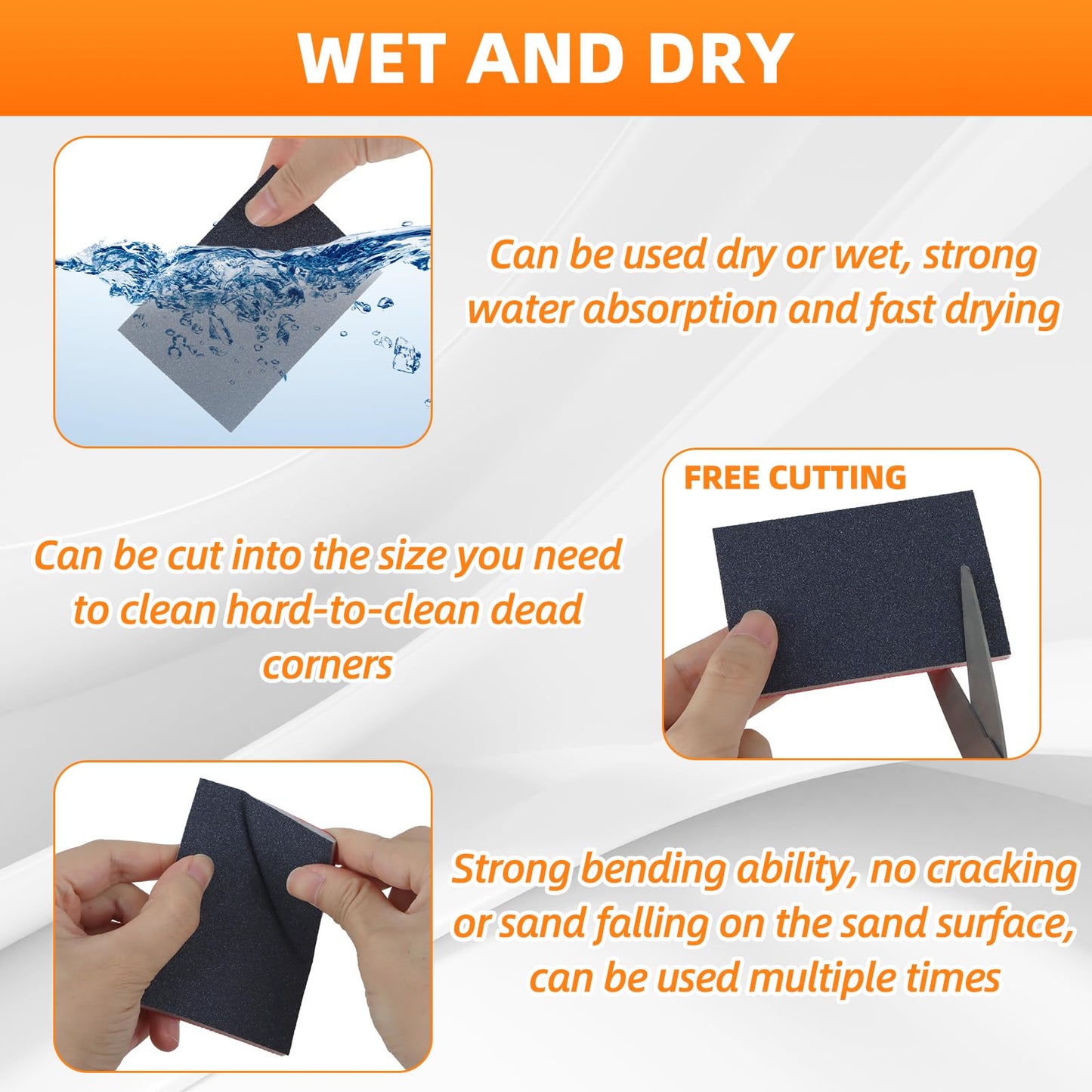 KACNON 20Pcs 180-3000 Grit Sanding Sponge Set (180/320/400/600/800/1000/1200/1500/2000/2500/3000) - Ultra Fine Sanding Sponges Pads with Brush - Soft Foam Sanding Block Dry Wet Sandpaper Assortment