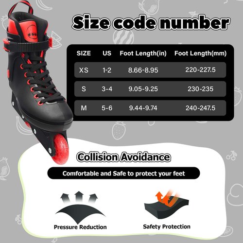 LKD Adjustable Inline Skates,Outdoor Roller Skates for Men and Women (Size 4-6)
