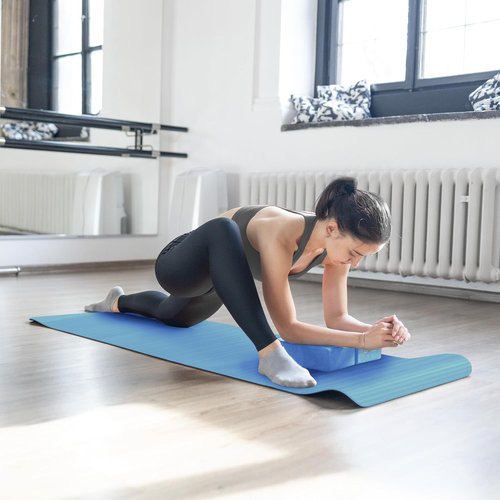 BalanceFrom 7-Piece Yoga Set - Extra Thick 71x24x0.5 Inches Mat with Sling, Blocks, Strap, Towels & Knee Pad