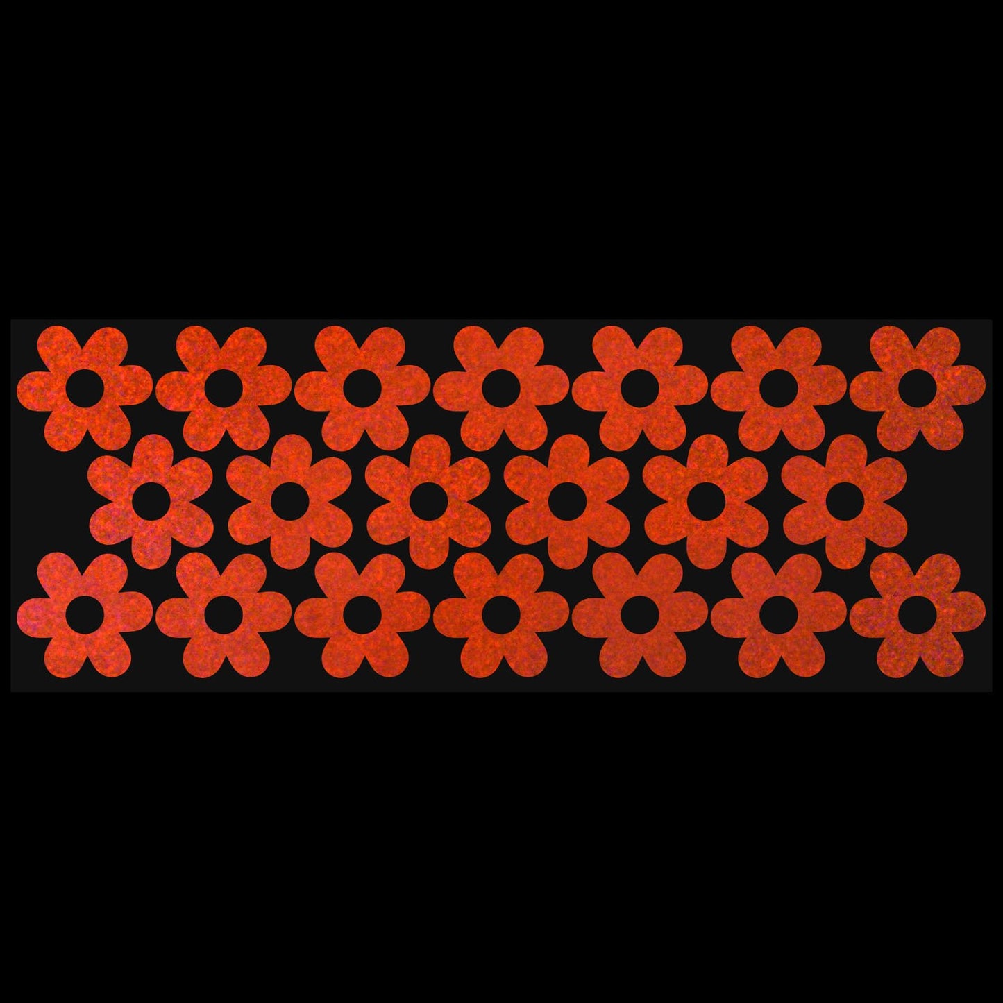 LiteMark Reflective Petal Flower Power Vinyl Stickers, Great for Laptop, Phone, Helmets, Bicycles - Orange, Pack of 20 Pcs