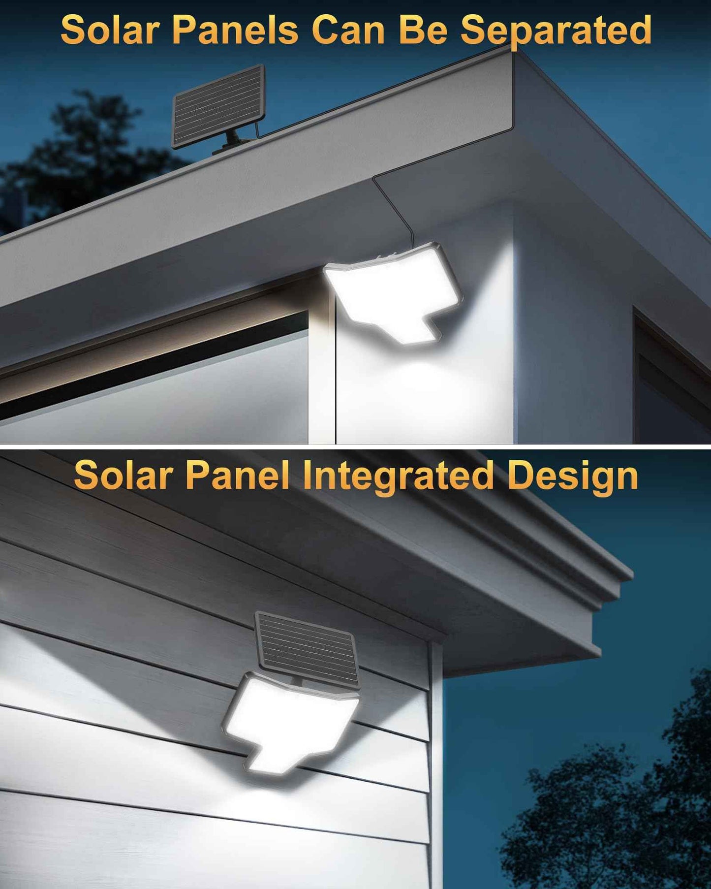 HAARAY Solar Motion Outdoor Light with 16.4ft Cable, 4-Sided Wide-Angle Illumination, 3-Stage Dimming, Remote Control, 3 Modes, Auto On/Off, IP65 Waterproof, Solar Powered Security Flood Light,1 Pack