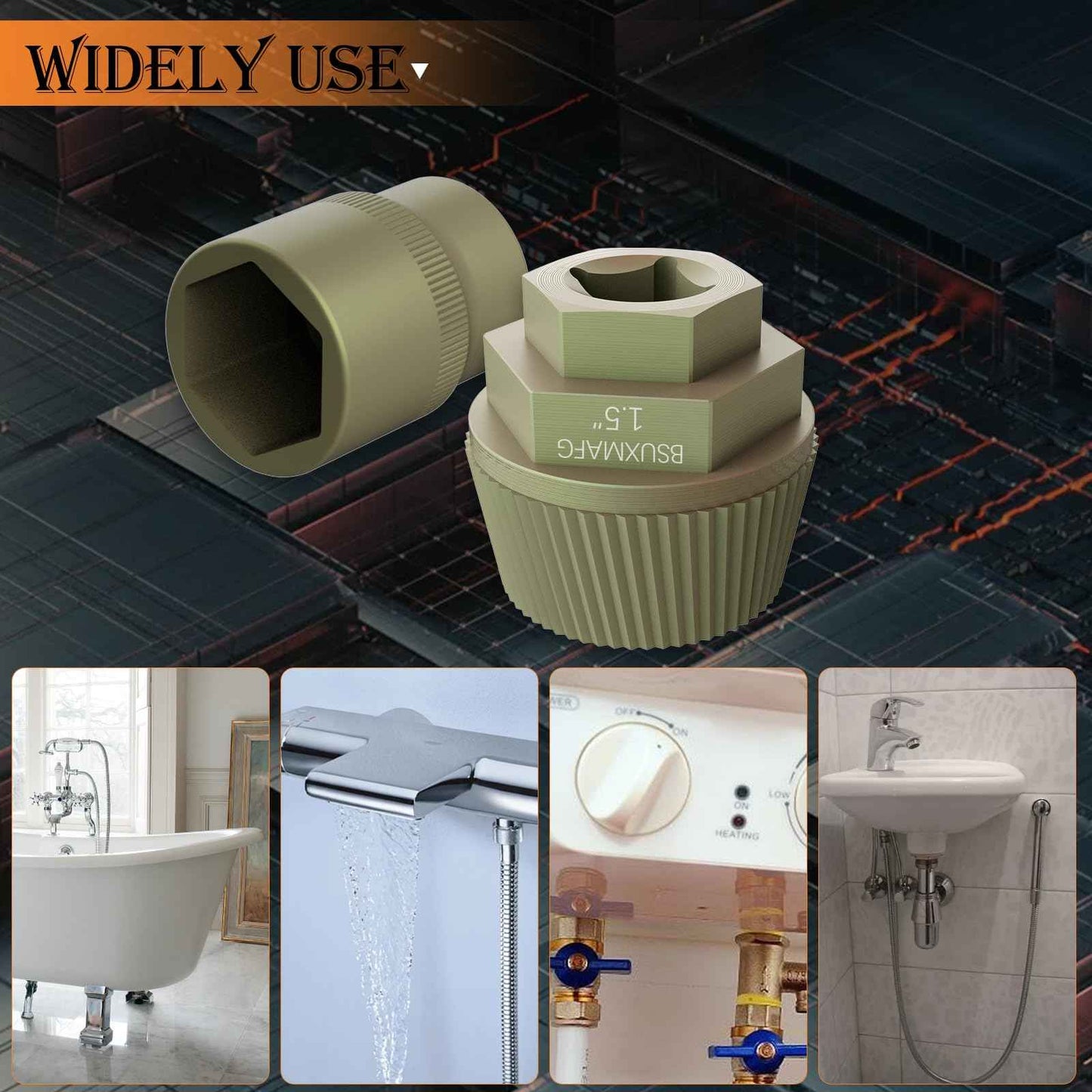 BSUXMAFG Bathtub Drain Remover Tool, 1-inch Socket Plating Coating Tub Drain Extractor, Remove The Old, Broken, Stubborn, Rusted Drain Tub Bathtub Stopper, Strong Grab Plumbing