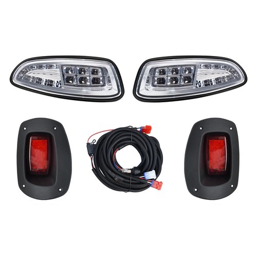 Shu-Ran Golf Cart LED Head Tail Light Kits for EZGO RXV 2008-2015 Gas & Electric Models 12 Volts Street Legal Front Rear Golf cart Assembly Kits for EZGO RXV