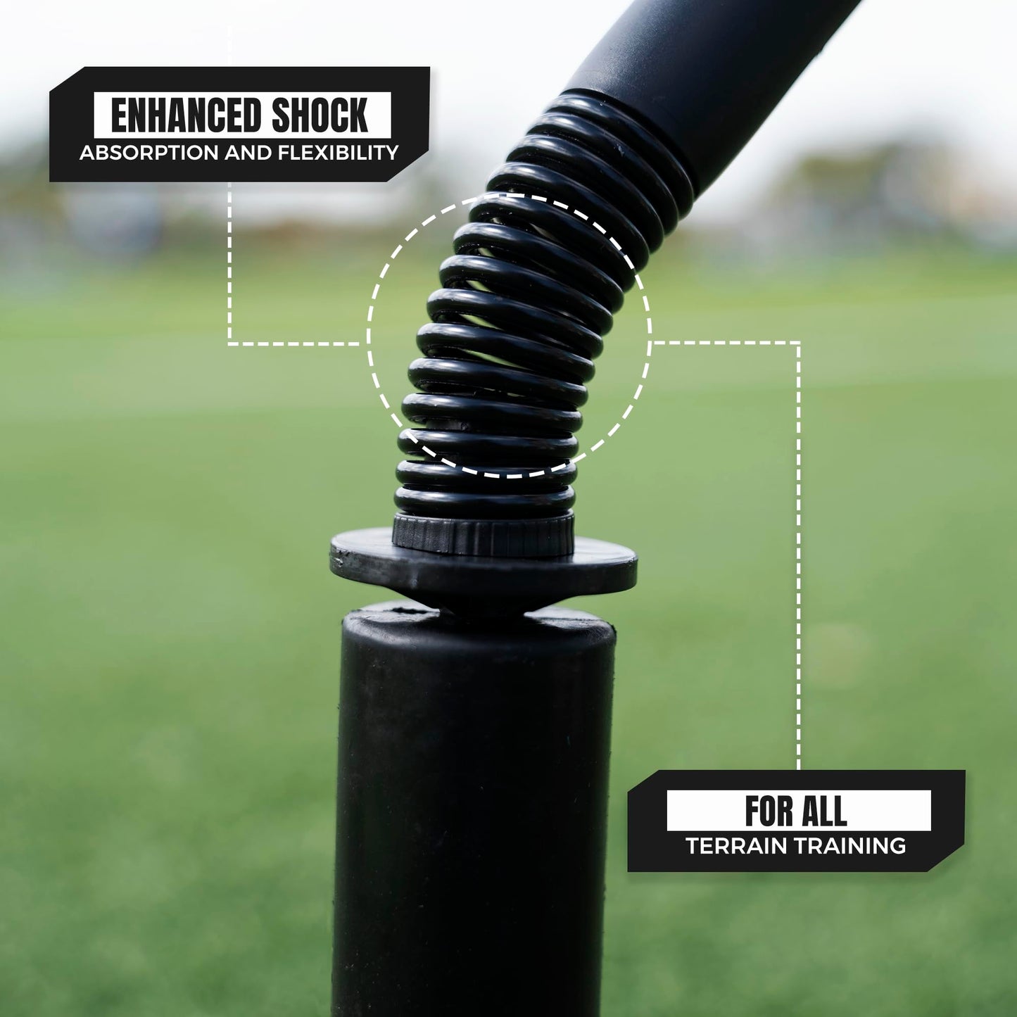 ORKZ Soccer Agility Poles 6ft - Slalom Speed Training Set with Rubber Bases, Spring Loaded, Ground Spikes and Carry Bag - Multifunctional Soccer Training Kit 8 Pack