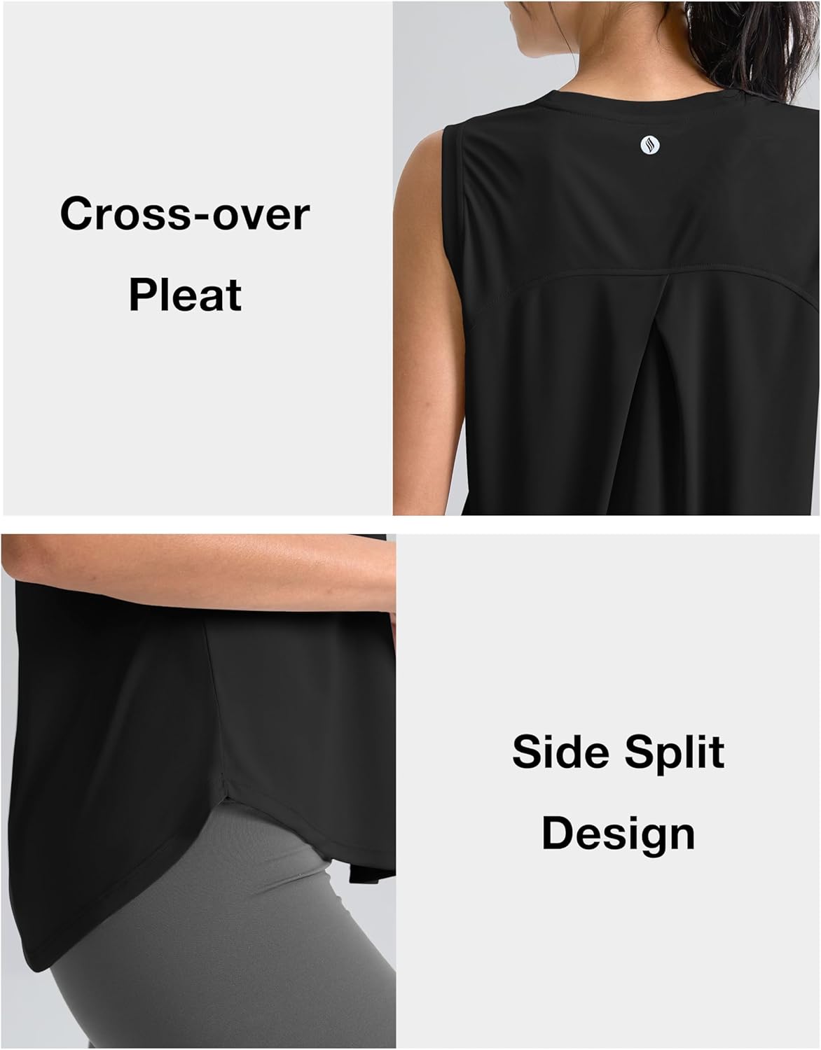 SANTINY Women's Athletic Tank Tops - Breathable Lightweight Workout Shirts for Tennis & Yoga