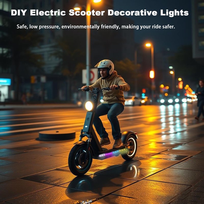 2 Strip Electric LED Music Sync Multicolor Lightning Changing Scooter Skateboard Bicycle Riding Lights Wireless Battery Powered USB Remote APP Bicycle Scooter Lights