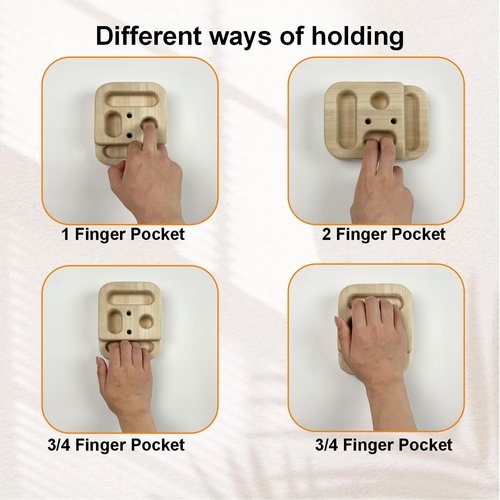 AWNOM Climbing Hangboard Rock Climbing Training as Climbing Fingerboard with Jugs, Slopes and Edges, Pockets as Door Mounted Training Station Rock Climbing Pull Up Bar (Single)