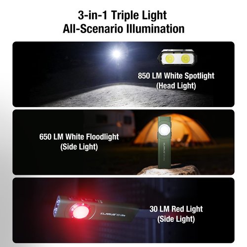 klarus E5 Ultra Pocket Flashlight: 850 Lumens EDC Flash Light Ultra-Thin, USB Rechargeable with Magnetic Tail & Clip, Bright Small Light for Hiking Camping