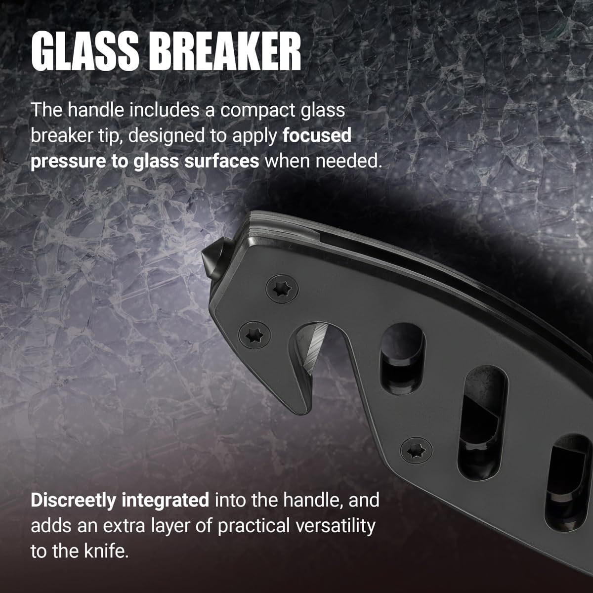Skiennix Tactical Legal Knife - 2.68-Inch Serrated Blade | Compact Black Pocket Tool with Glass Breaker & Seatbelt Cutter - Perfect for Camping & EDC Gifts