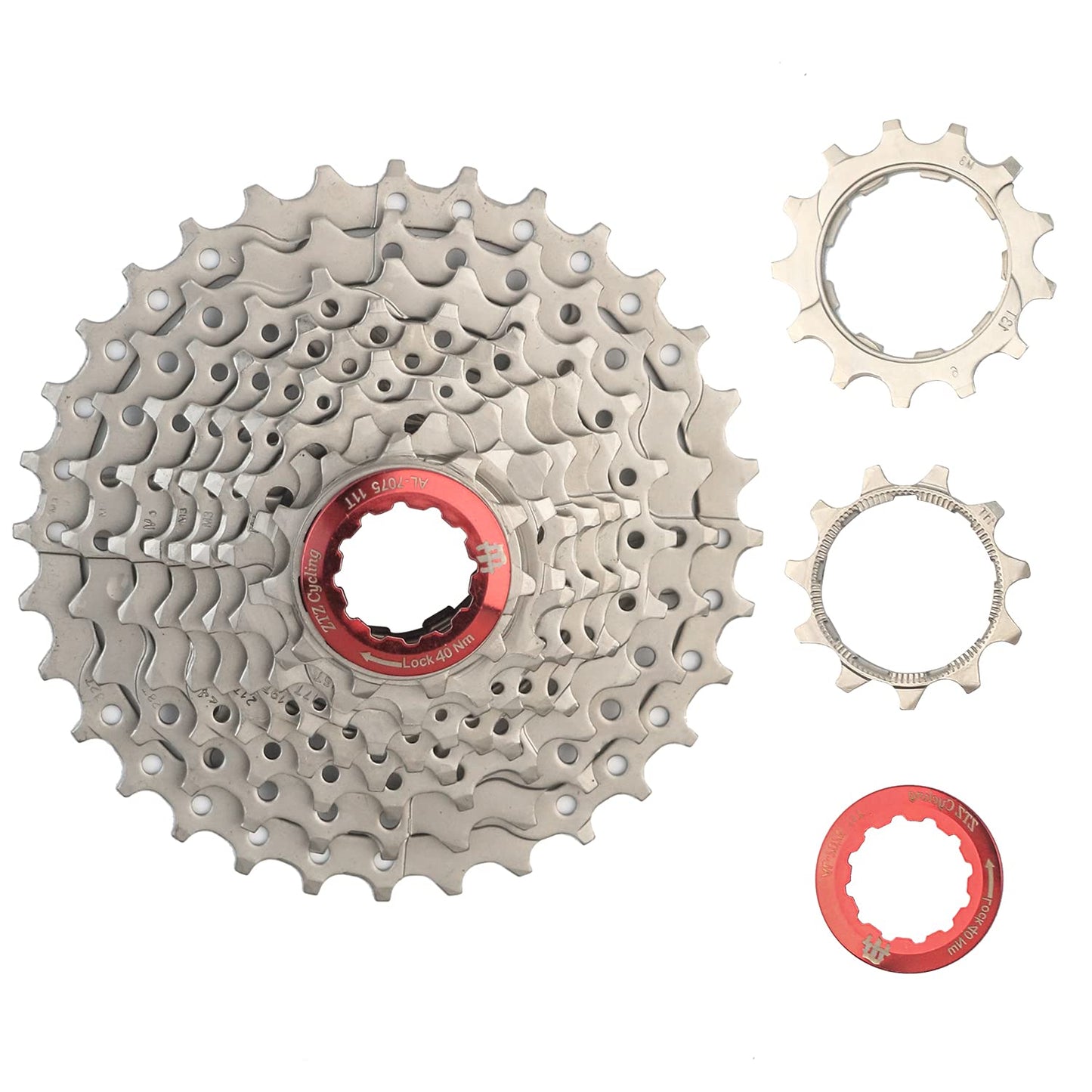 ZTZ 8/9/10/11 Speed Cassette, Ultralight Mountain Bike Cassettes Fit for Shimano/SRAM XC AM DH MTB BMX Chains Chainrings (10S-11-32T)