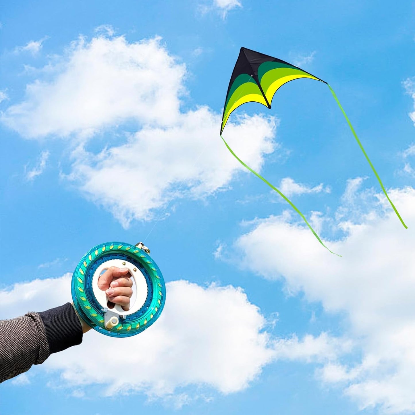Mint's Colorful Life 60'' Delta Kite - Easy Flying & String Spool for Kids and Adults | Perfect Beach Set
