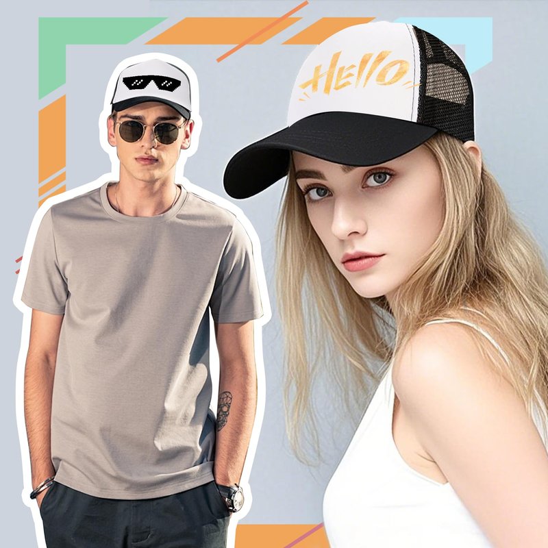 VELTAUTY 6 Pack Multicolor Trucker Hats - Adjustable Mesh Sublimation Blank Hats for Men and Women