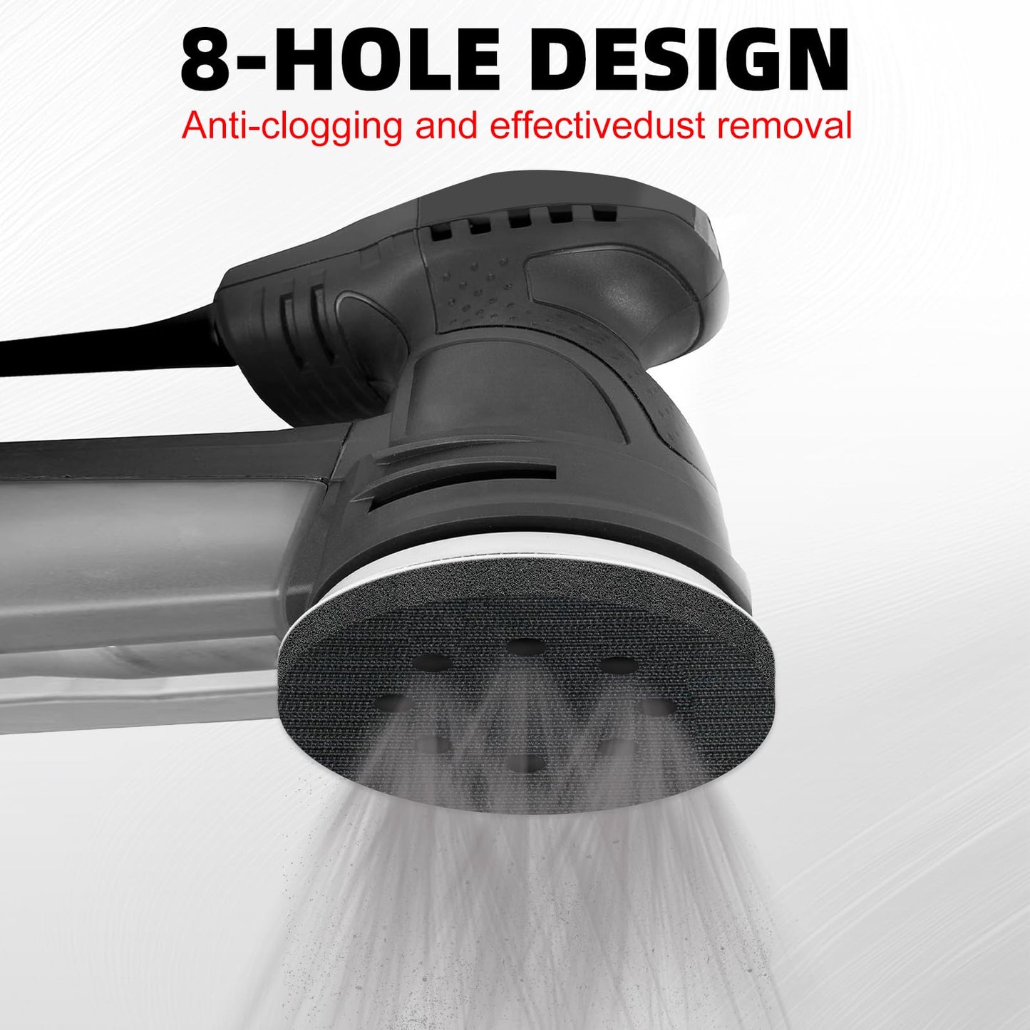 Pukamam 4 Pcs 5 Inch Foam Sponge Sanding Pads 8 Hole Hook and Loop Interface Pads for Random Orbital Sander