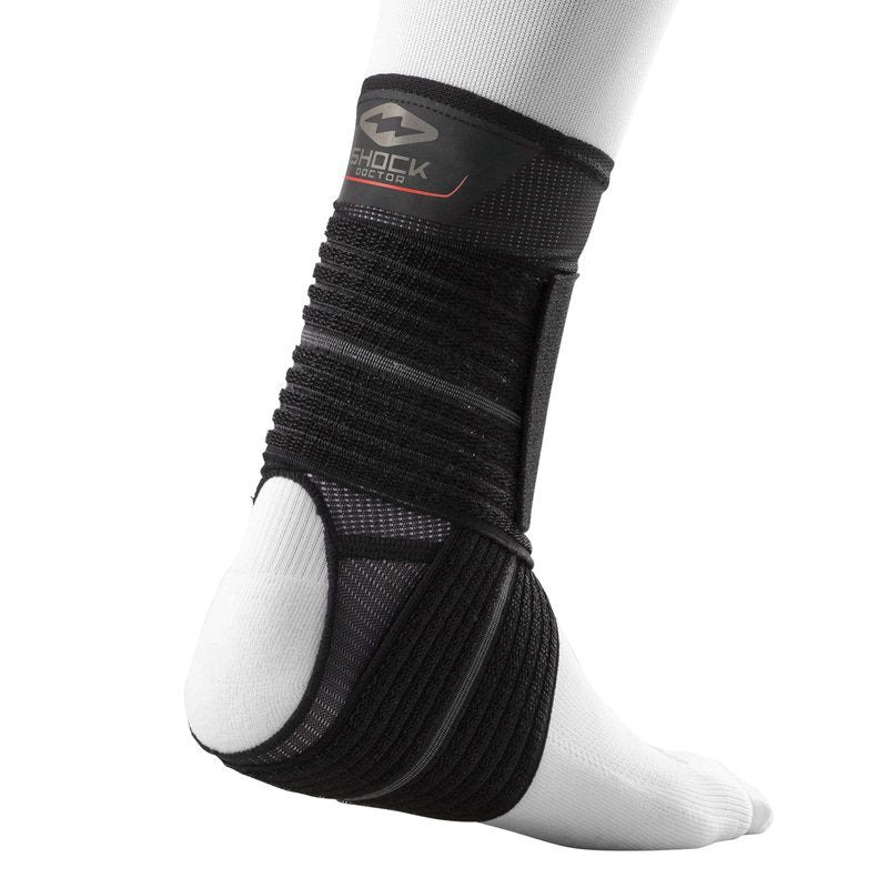 Shock Doctor Ankle Sleeve with Compression Wrap Support (Black, Medium)