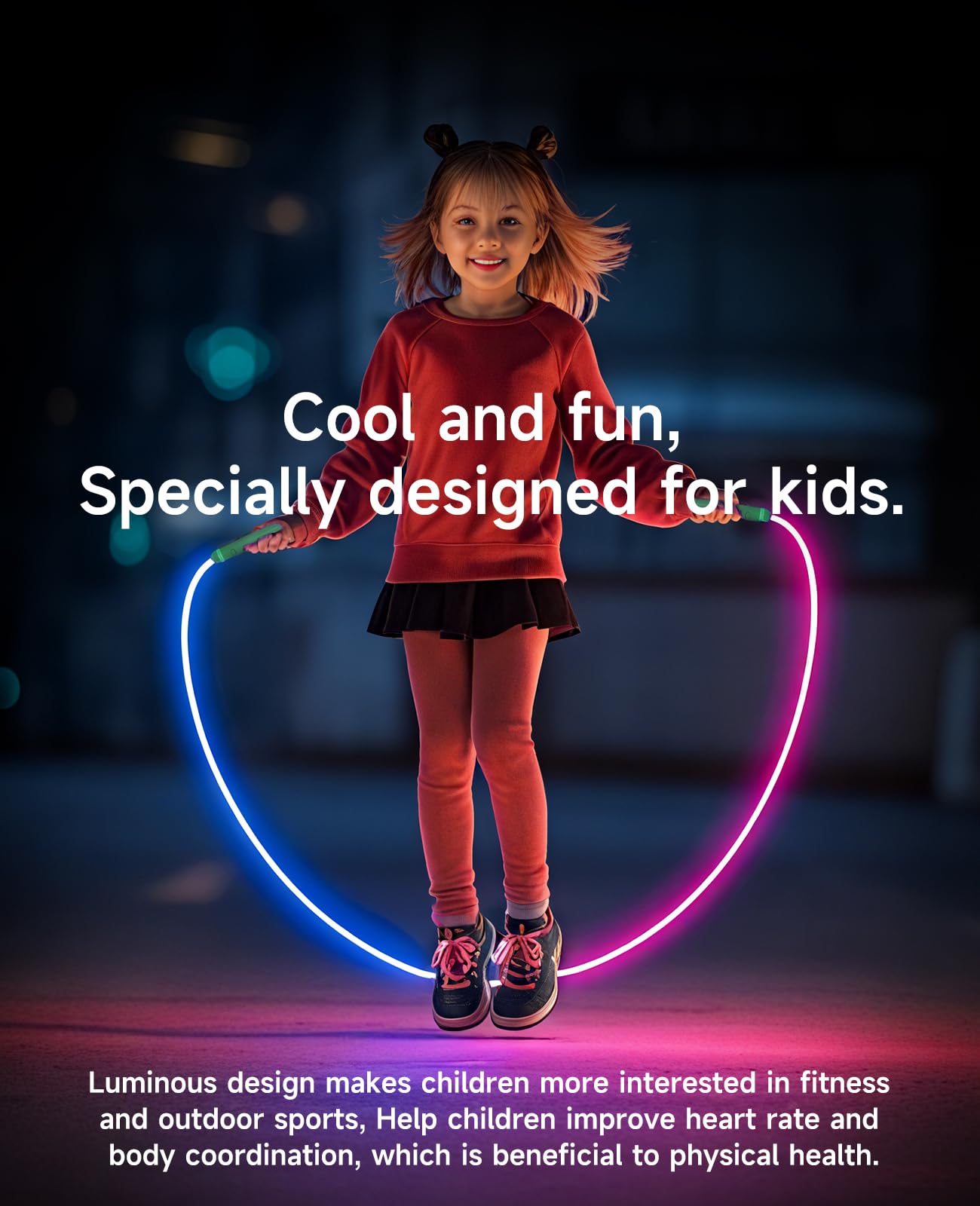 LED Light Up Jump Rope for Kids – Glow, Rechargeable, Exercise