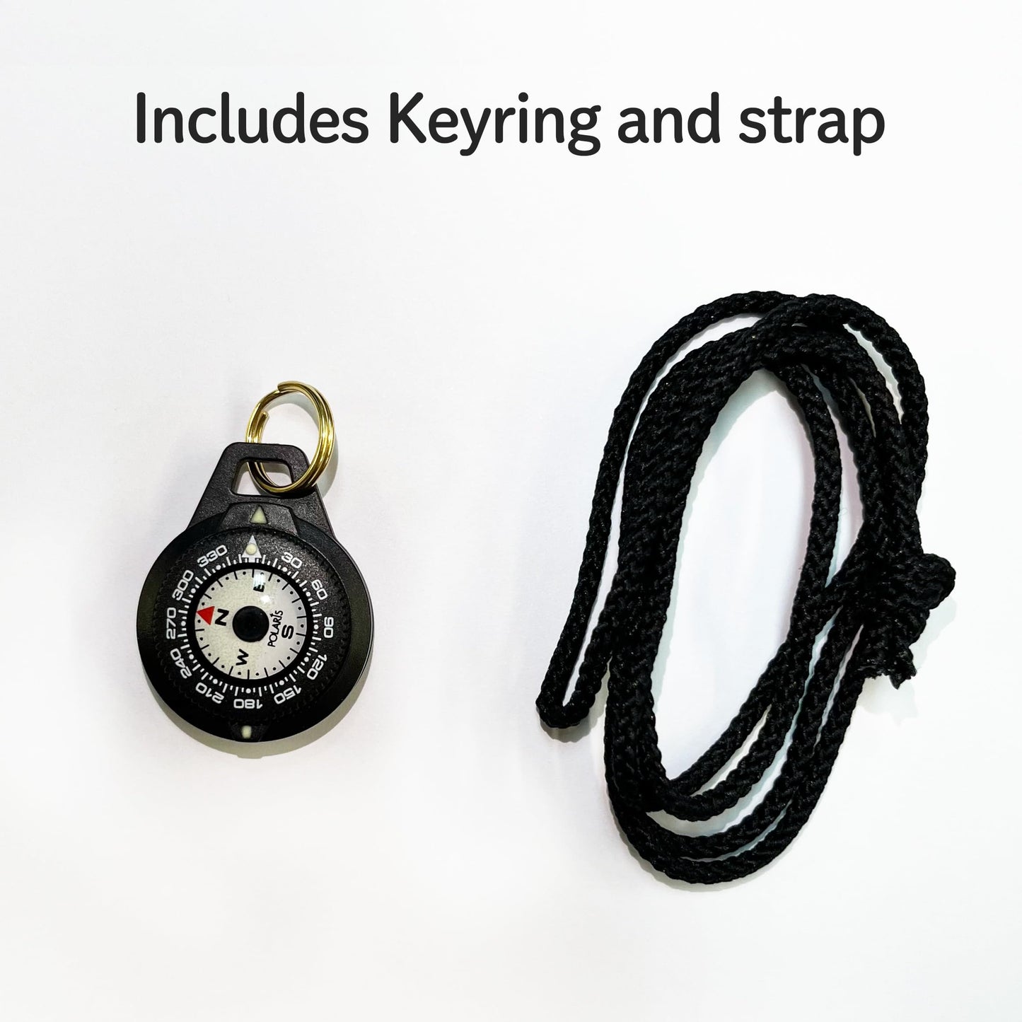 POLARIS Micro Compass Waterproof 60M Watch Wrist Band Paracord Bracelet Compasses Luminous in The Dark Easy-to-Read Design, Camp Orienteering Survival Underwater Diving