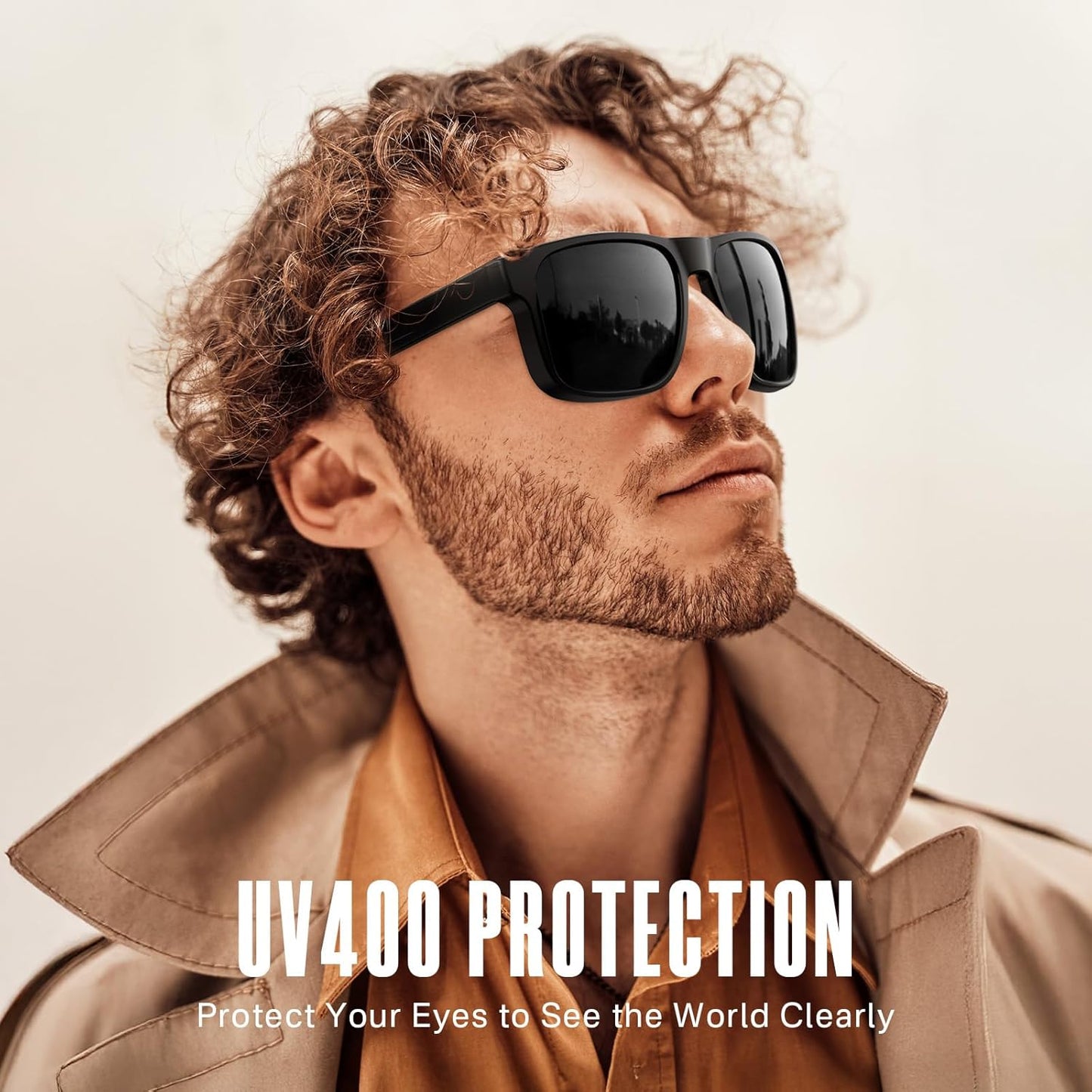 Polarized Sunglasses UV400 - Lightweight Square Frame for Men & Women | Ideal for Driving, Cycling, and Outdoor Activities